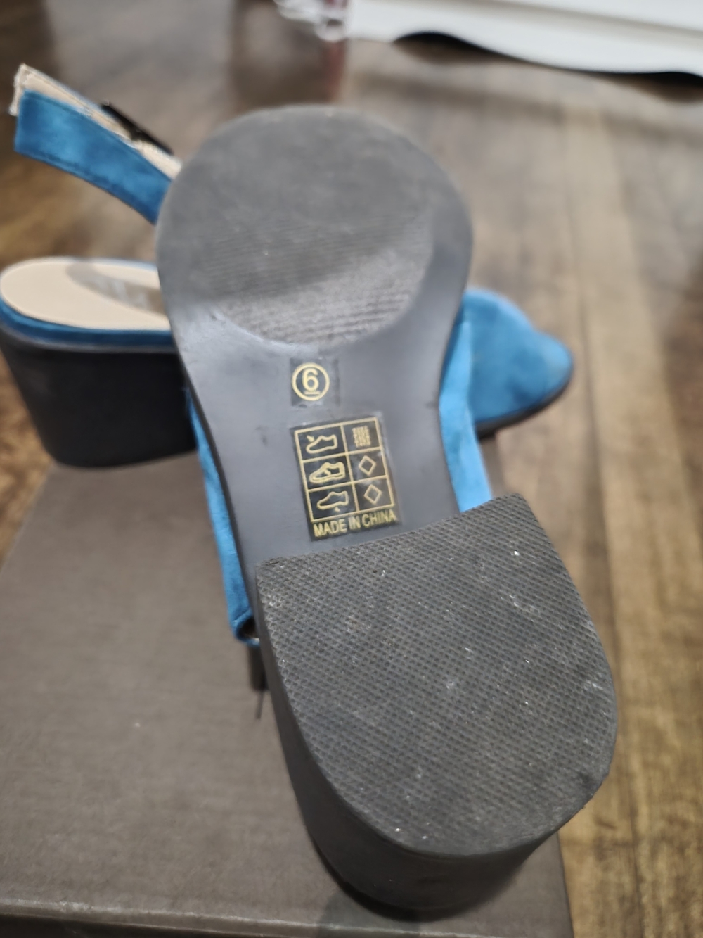Blue Suede Bow Slingback Sandals - Women - Picture 5 of 6